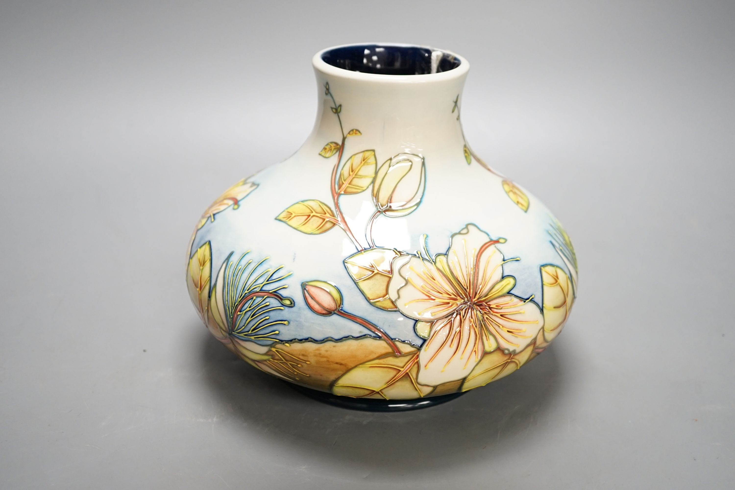 A Moorcroft Capers pattern squat baluster vase, dated 2000, signed Anji Davenport, Limited edition 66/100